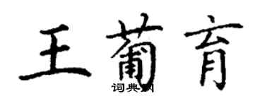 丁謙王葡育楷書個性簽名怎么寫