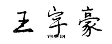 曾慶福王宇豪行書個性簽名怎么寫