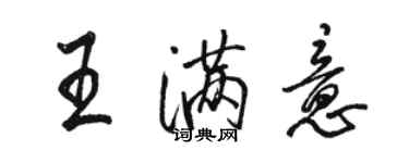 駱恆光王滿意行書個性簽名怎么寫