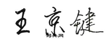 駱恆光王京鍵行書個性簽名怎么寫