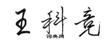 駱恆光王科競行書個性簽名怎么寫