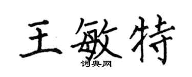 何伯昌王敏特楷書個性簽名怎么寫