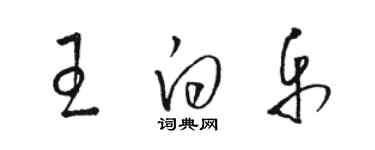 駱恆光王白樂草書個性簽名怎么寫