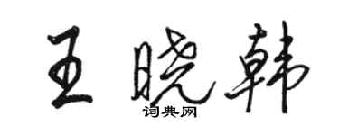 駱恆光王曉韓行書個性簽名怎么寫