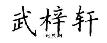 丁謙武梓軒楷書個性簽名怎么寫