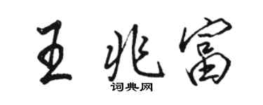 駱恆光王兆富行書個性簽名怎么寫