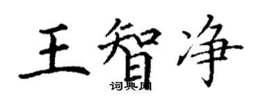 丁謙王智淨楷書個性簽名怎么寫