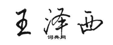 駱恆光王澤西行書個性簽名怎么寫