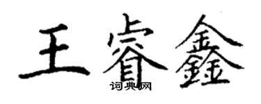 丁謙王睿鑫楷書個性簽名怎么寫