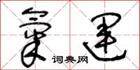 王冬齡氣運草書怎么寫