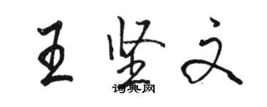 駱恆光王堅文行書個性簽名怎么寫