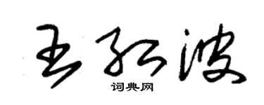 朱錫榮王紅波草書個性簽名怎么寫