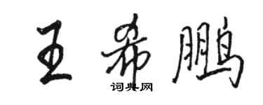 駱恆光王希鵬行書個性簽名怎么寫