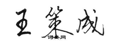 駱恆光王策成行書個性簽名怎么寫