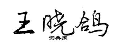 曾慶福王曉鴿行書個性簽名怎么寫