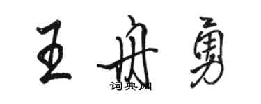 駱恆光王舟勇行書個性簽名怎么寫