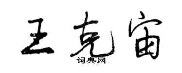 曾慶福王克宙行書個性簽名怎么寫