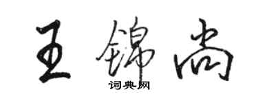 駱恆光王錦尚行書個性簽名怎么寫