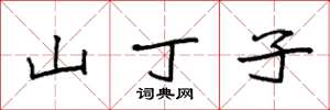 袁強山丁子楷書怎么寫