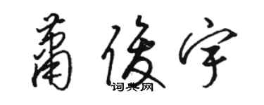 駱恆光蕭俊宇草書個性簽名怎么寫