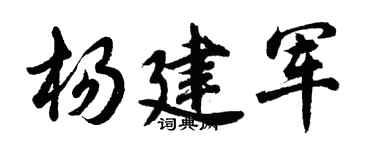 胡問遂楊建軍行書個性簽名怎么寫