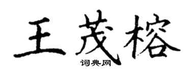 丁謙王茂榕楷書個性簽名怎么寫