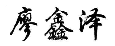 胡問遂廖鑫澤行書個性簽名怎么寫