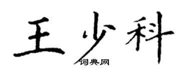 丁謙王少科楷書個性簽名怎么寫