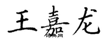 丁謙王嘉龍楷書個性簽名怎么寫