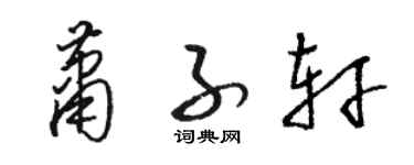 駱恆光蕭子軒草書個性簽名怎么寫