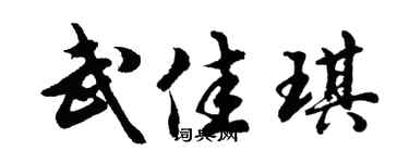 胡問遂武佳琪行書個性簽名怎么寫