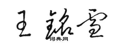 駱恆光王銘雪草書個性簽名怎么寫