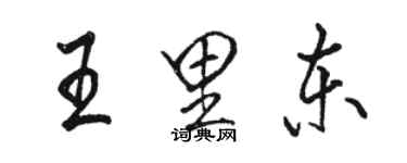 駱恆光王里東行書個性簽名怎么寫