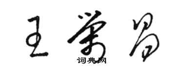 駱恆光王榮昌草書個性簽名怎么寫