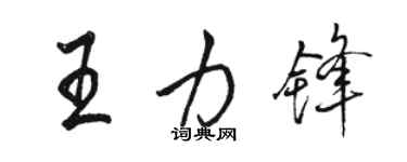 駱恆光王力鋒行書個性簽名怎么寫