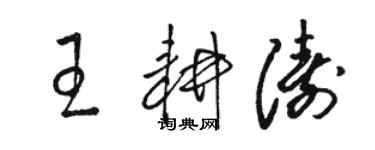 駱恆光王耕濤草書個性簽名怎么寫