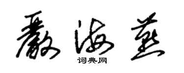 朱錫榮嚴海燕草書個性簽名怎么寫