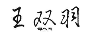 駱恆光王雙羽行書個性簽名怎么寫