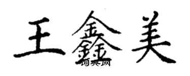 丁謙王鑫美楷書個性簽名怎么寫