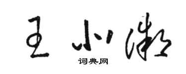 駱恆光王北微草書個性簽名怎么寫