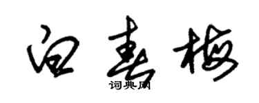 朱錫榮白春梅草書個性簽名怎么寫