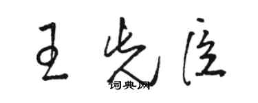 駱恆光王先臣草書個性簽名怎么寫