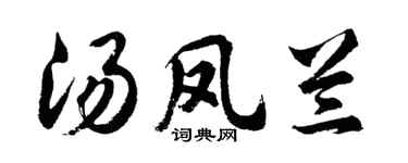 胡問遂湯鳳蘭行書個性簽名怎么寫