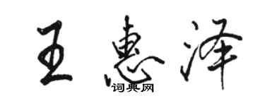 駱恆光王惠澤行書個性簽名怎么寫