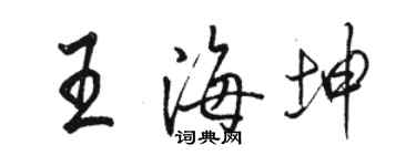 駱恆光王海坤行書個性簽名怎么寫