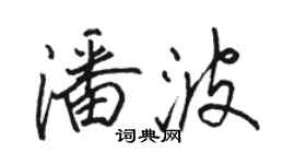 駱恆光潘波行書個性簽名怎么寫