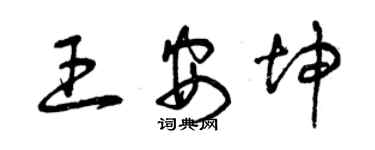 曾慶福王安坤草書個性簽名怎么寫