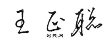 駱恆光王正聰草書個性簽名怎么寫