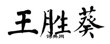 翁闓運王勝葵楷書個性簽名怎么寫