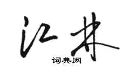 駱恆光江林草書個性簽名怎么寫